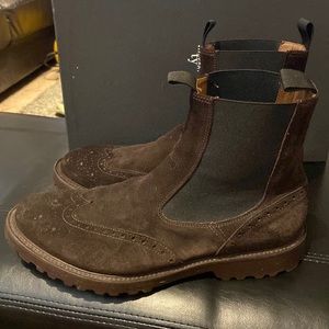 Chocolate Suede Ankle Boot, made in Italy premium suede in impeccable condition